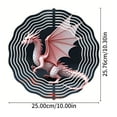 thumbnail image 4 of Intricate Metal Hanging Wind Spinner - Majestic Dragon Design in Pinkish - Red Perfect for Yard and Garden Decor Captivating Fantasy Art, 4 of 6