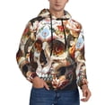 thumbnail image 2 of Salouo Rose Floral Skull Pattern Men's Fall Hoodie Sweatshirt,Sport Hoodie with Pockets for Men Pullover Casual Hooded Sweatshirt-3X-Large, 2 of 7