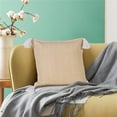 thumbnail image 3 of LR Home Ox Bay Hand-Woven Tan/White Solid All-Natural Cotton Pillow Cover, 3 of 9
