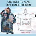 thumbnail image 4 of Oversized Wearable Blanket Hoodie,Dark Blue Christmas Santa Pattern Sherpa Blanket Hoodie with Super Pockets,Super Warm Fuzzy Pullover for Women & Men, 4 of 6