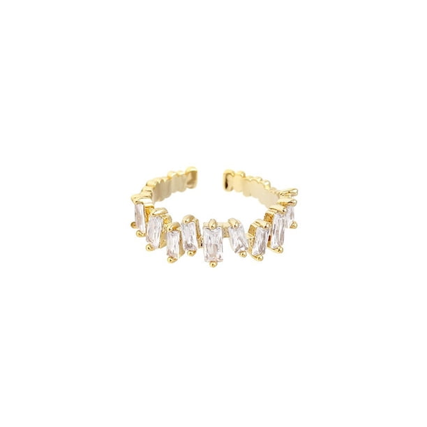 Jumpingount Anillo Abierto Irregularidad Anillos de oro Minoría Joyería de moda Mujeres San Valentín Bodas Aniversarios Cumpleaños Ropa, zapatos y accesorios Miscelánea Jumpingount AP016919-00