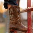 thumbnail image 4 of TuffRider Women Jenny Embroidered Leather Square Toe Western Boots, 4 of 4