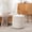 Cream, variant on Modern Round Velvet Upholstered Ottoman with Soft Padded Seat, Multi-Functional Sofa Footrest, Side Table, Extra Seating (Navy, 24" D x 24" W x 13" H)