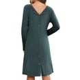 thumbnail image 2 of Weardear 3 in 1 Maternity Nursing Dresses Snap Down Back Labor and Delivery Gown Long Sleeve Breastfeeding Dress with Button, 2 of 6