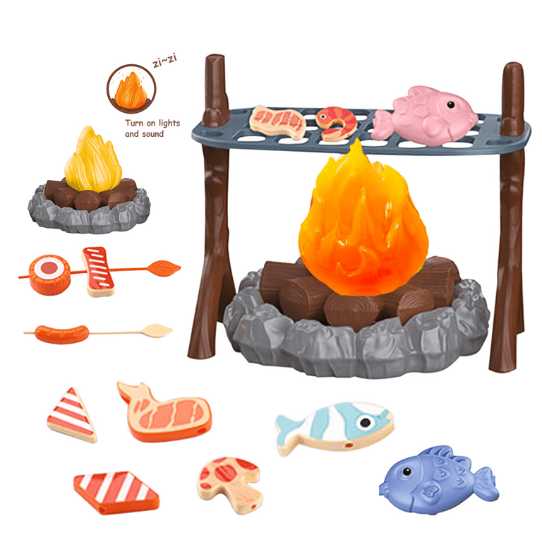 Pretend Campfire Play Set Toy Campfire for Kids Ages 3 Pretend to Barbecue with Cooking Toys Fake Campfire with Lights and Sounds Walmart