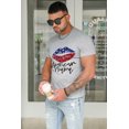 thumbnail image 1 of ABPHQTO Camiseta gráfica para hombre con estampado de labios de la bandera de América Mama gris para hombre, 1 of 5