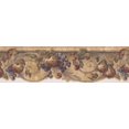 thumbnail image 2 of Damas Peint Fruits Raisins Rouleaux Vintage Papier Peint Frontière Retro Design, Rouleau 15' x 7,5'', 2 of 3