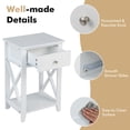 thumbnail image 3 of Spaco Bedside Storage Nightstand with Drawer and Bottom Shelf-Brown, Bedside Storage Table, Large Drawer, Smooth Rails, Anti-Slip Pads, Easy to Clean, Simple Design, 3 of 6