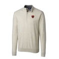thumbnail image 2 of Men's Cutter & Buck Oatmeal Chicago Bears Throwback Logo Lakemont Tri-Blend Big & Tall Quarter-Zip Pullover Sweater, 2 of 3