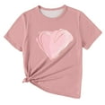 thumbnail image 6 of Hienoo Little Girls Tshirt Heart Print Short Sleeve T Shirt Loose Leisure T-Shirt, 6 of 6