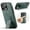 Green, variant on ELEHOLD Case for iPhone 16, Premium Leather Case with Kickstand and Grip Strap,Black