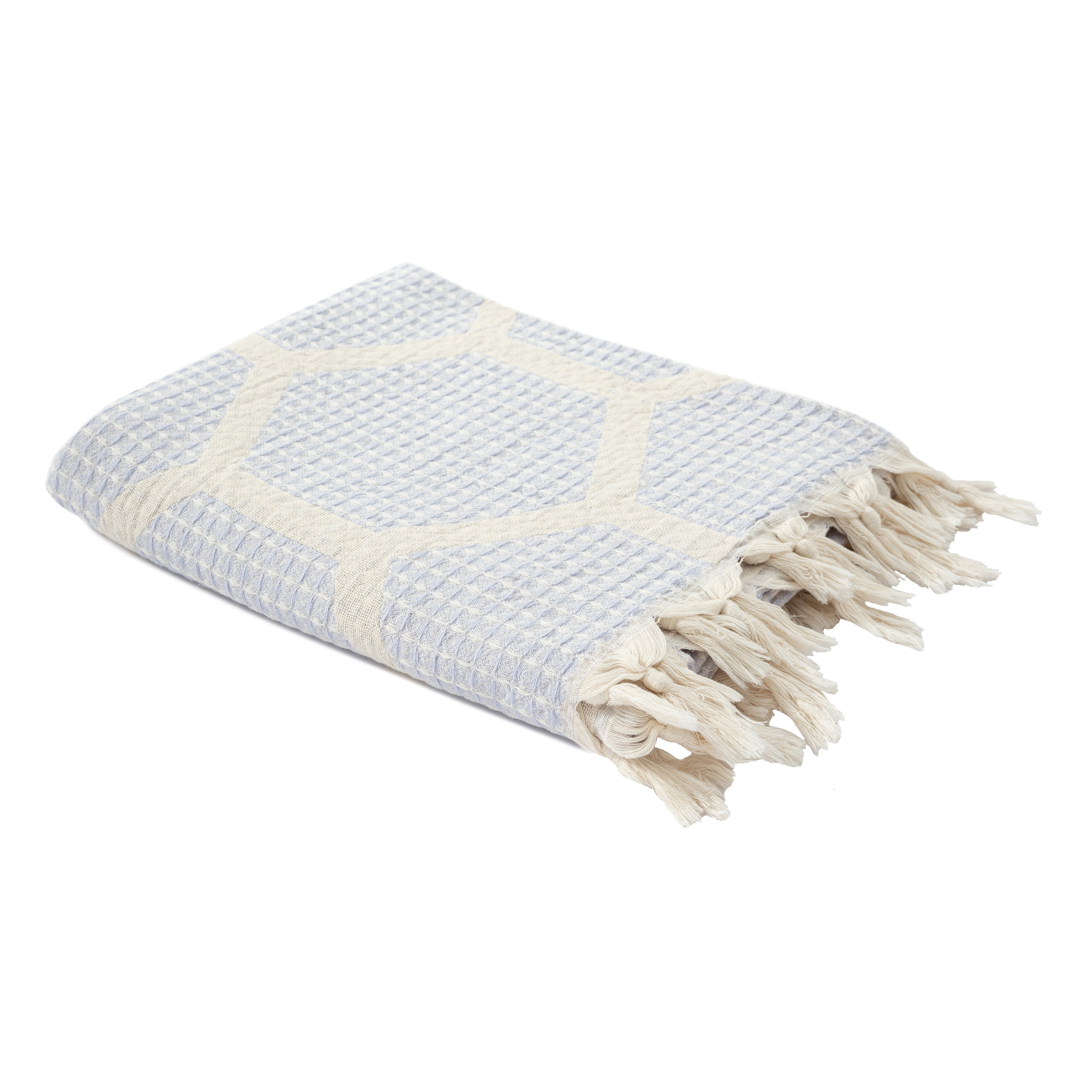 Ox Bay Lilac Honeycomb Hexagon Ultra-Soft Turkish Cotton Adult Throw Blanket, 50" x 60"