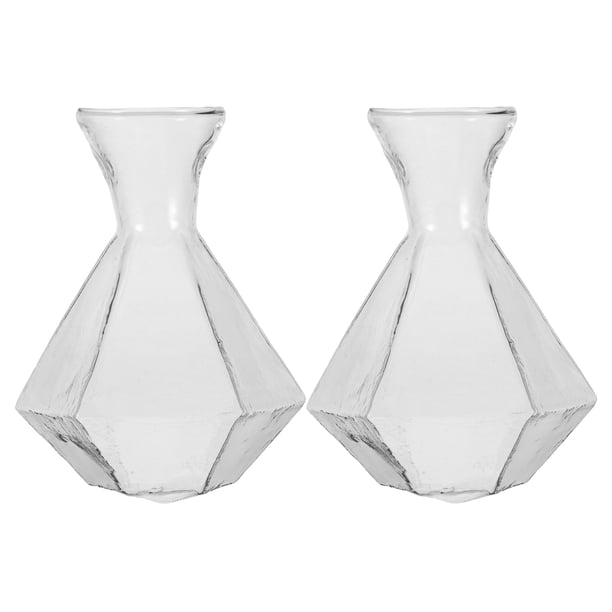 Jarrón de vidrio transparente de 2 piezas para la propagación de plantas hidropónicas de escritorio, maceta de vidrio transparente para decoración del hogar y la oficina
