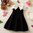 thumbnail image 4 of LEWKW Little Girls Off Shoulder Party Dress Spaghetti Strap with Oversized Contrast Bow Knot A-Line formal Dress for Spring Birthday Celebratio, 4 of 7