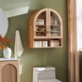 thumbnail image 4 of SinCiDo Bathroom Medicine Cabinet with Doors, Arched Wall Mounted Cabinet w/ Adjustable Shelves and Open Shelf, over The Toilet Storage Cabinet, 4 of 9