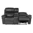 thumbnail image 6 of Sunset Trading Luxe Leather Reclining Loveseat with Power Headrest in Gray, 6 of 13