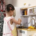thumbnail image 4 of AILEEKISS Wood Kids Play Kitchen, Pretend Toy Kitchen Playset for Children with Sounds, White, 4 of 11