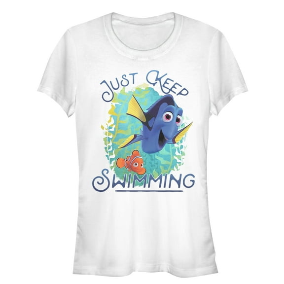 Junior's Finding Dory Motivational Message  Graphic Tee White Large