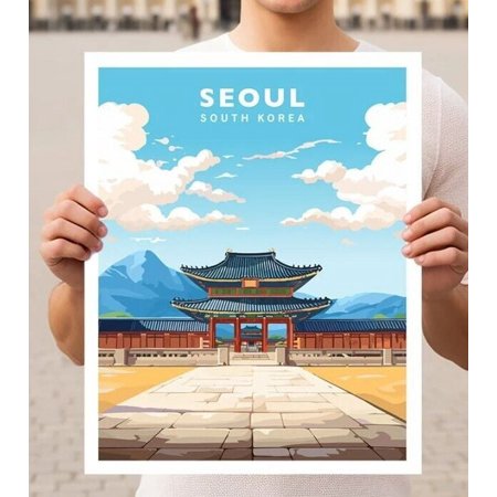 POSTER Seoul South Korea Travel Wall Art Poster Print-8x12-UNFRAMED
