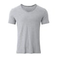 thumbnail image 6 of FASHOFT V Neck Bamboo Shirts for Men Ultra Soft Viscose Cotton T-Shirt Moisture Wicking Short Sleeve Casual Summer Tee Tops Light Gray M, 6 of 8