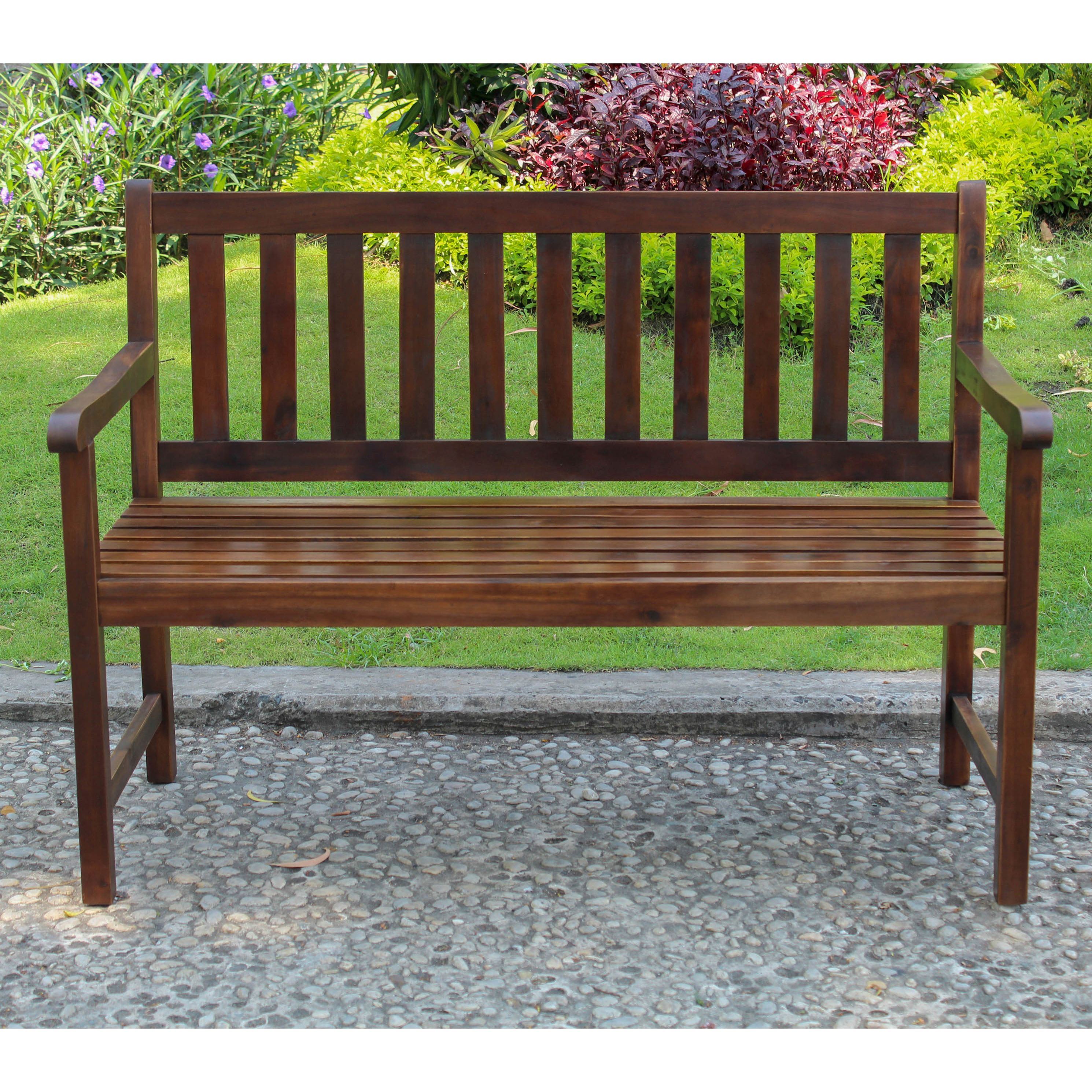 International Caravan Highland Acacia Stain 48.25 in. Patio Park Bench - image 3 of 3