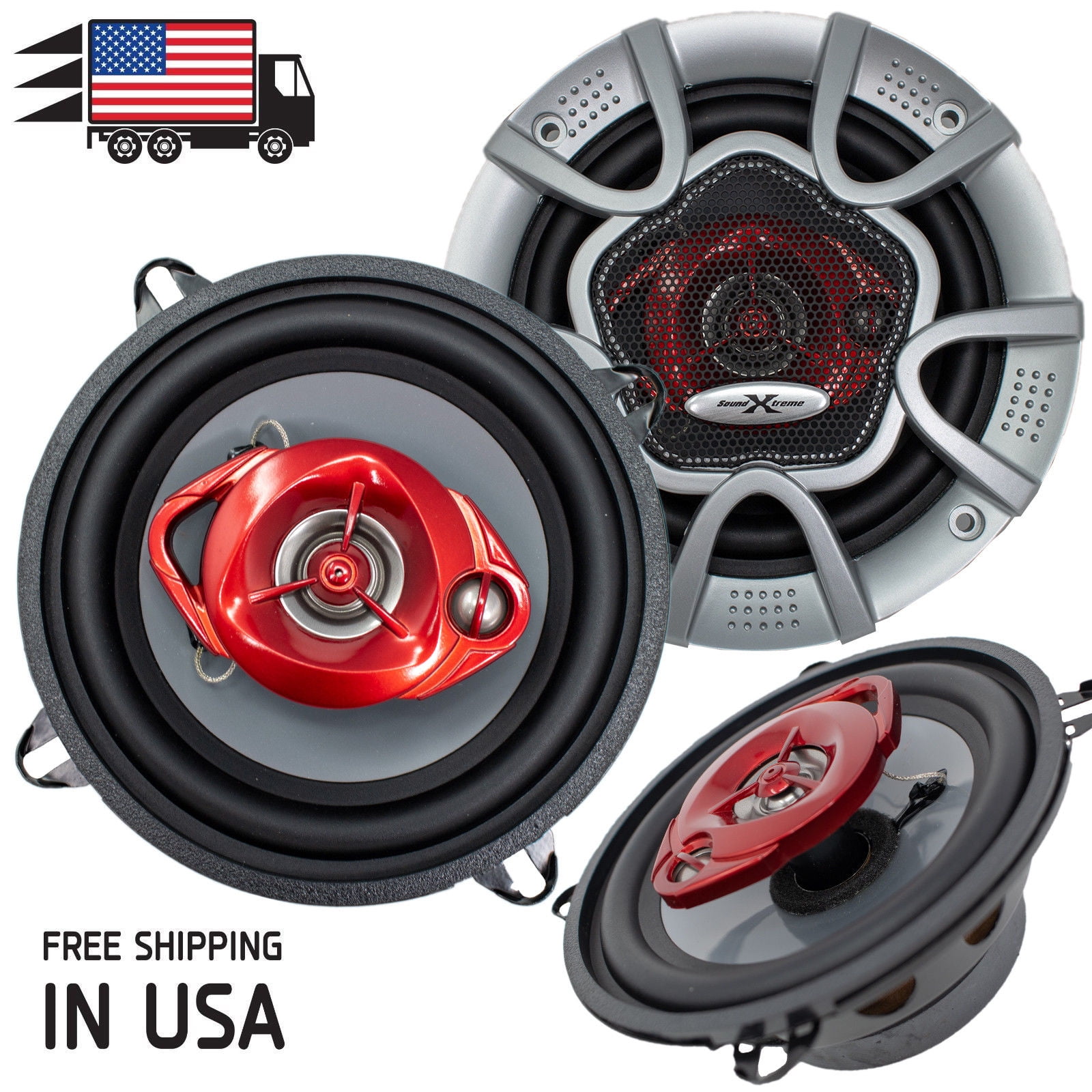 PL53BL 5.25" 200W Car Audio Coaxial Speakers 2 Pyle PL63BL 6.5" 360W 3