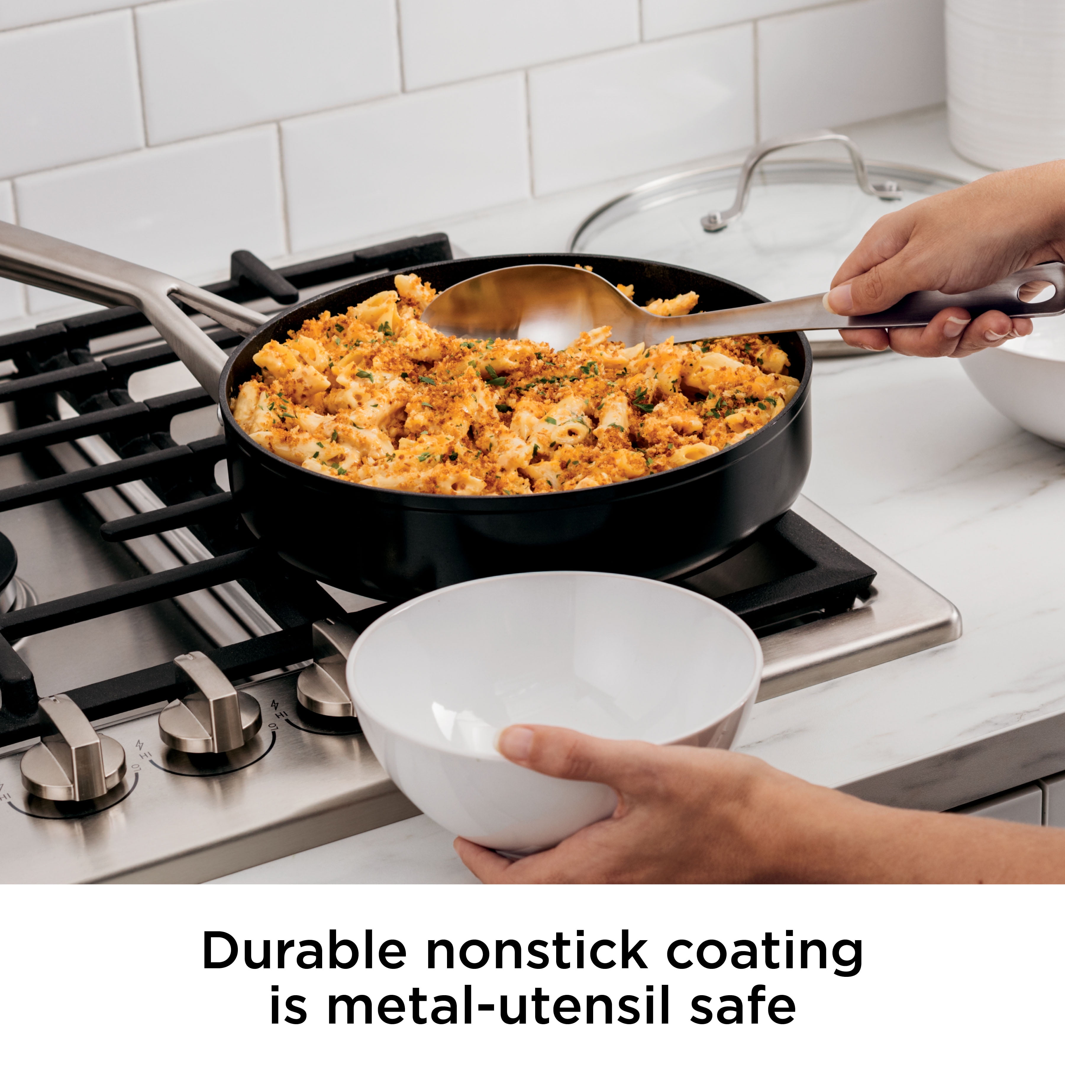 Ninja C33000 Foodi NeverStick Premium 3-Piece Cookware Set, 12-Inch  Fry Pan, 5-Quart Sauté Pan with Glass Lid, Hard-Anodized, Nonstick, Durable  & Oven Safe to 500°F, Slate Grey: Home & Kitchen