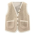 thumbnail image 3 of Plebaso Women's Fleece Vest with Pockets Button down Sleeveless Jacket Fall Winter Womens Warm Outerwear, 3 of 5