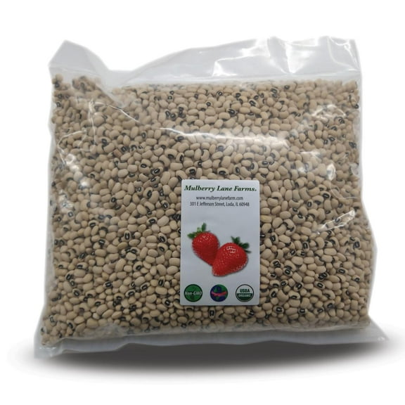 Black-Eyed Peas 10 lbs (ten pounds) USDA Certified Organic, Non-GMO, Bulk by Mulberry Lane Farms
