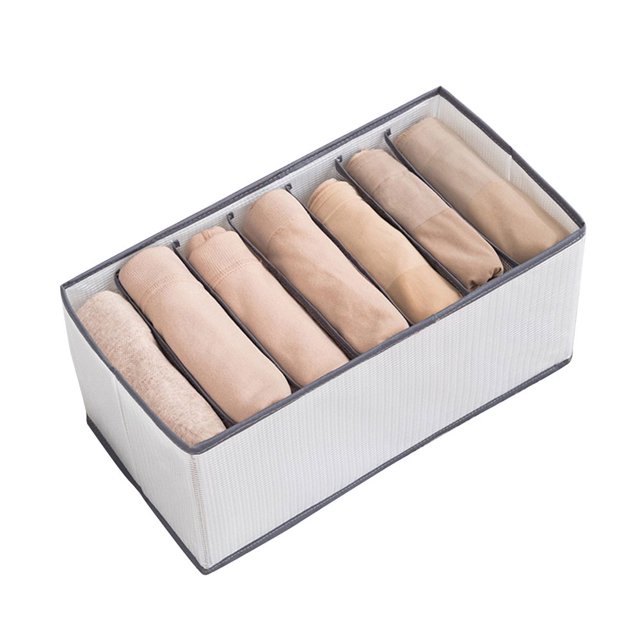 Pants Clothes Storage Artifact Clothing Separation Sorting Box Dormitory Bedside Wardrobe Storage Basket Foldable