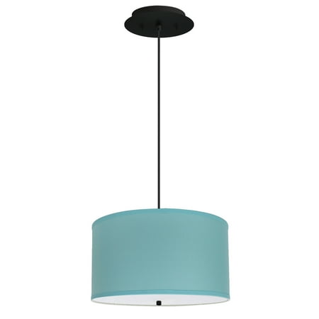 

18 W 2 Light Pendant Island Paridise Blue Shade with Diffuser Black Cord