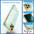 thumbnail image 4 of Compatible with iPhone 13 Pro Max Screen Protector and Case Cute, Luxury Gold Plating Smile Face Back Cover, All-round Camera Protection Reinforced Corner Full Body Cover Case [6.7 Inch] Green, 4 of 5