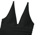 thumbnail image 4 of Women's One Piece Swimsuit Fashion Deep V Neck Adjustable Straps Bathing Suit Low Back Beach Swimwear (XL, Black), 4 of 6
