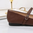 thumbnail image 4 of Miluxas Womens Ballet Mary Jane Flats Shoes Adjustable Strap Closed Toe Chic Footwear Brown 8.5(41), 4 of 9