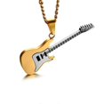 thumbnail image 1 of Men's Guitar Music Stainless Steel Necklace Pendant with Chain (Gold), 1 of 3