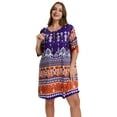 thumbnail image 4 of Baywell Women's Plus Size Floral Printed V Neck Beach Dress Elbow-Length Sleeve Casual Loungewear Dresses, 4 of 8