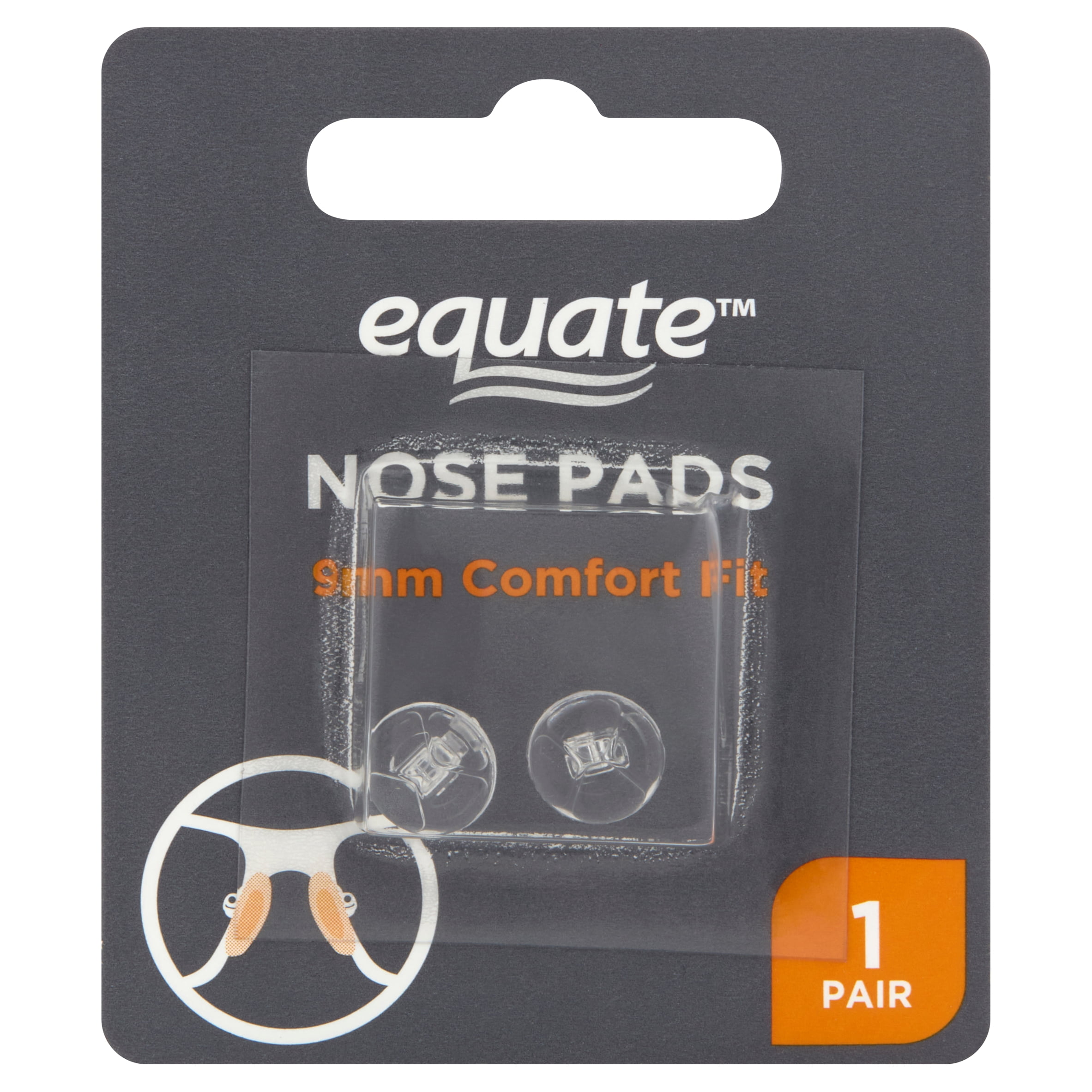 Equate Clear 11mm Comfort Fit Silicone Replacement Nose Pads, 1 Pair