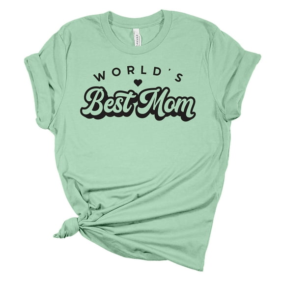World's Best Mom Mother's Day Women's Short Sleeve T-shirt Graphic Tee-Mint-xxl