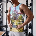 thumbnail image 5 of KLL Dreamy Mushroom House Print Men's Muscle Gym Workout Stringer Tank Tops Bodybuilding Fitness T-Shirts Tank Tops Men-Large, 5 of 7