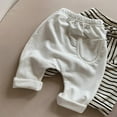 thumbnail image 2 of Fesfesfes Infant Baby Pants Solid Color Work Pants Elastic Waist Pants Loose Pants For Newborn Baby, 2 of 4