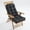 Black, variant on Adirondack Chair Cushion, 43.3*19.6inch Rocking Chair Cushions, Indoor/Outdoor High Back Patio Cushions with Ties, Waterproof, Sunscreen and Fade-Resistant, Blue