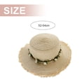 thumbnail image 2 of Sombrero de paja para niños con circunferencia de 52-54 cm, protector solar, guirnalda para exteriores, sombrero de copa plana, sombrero de playa para la playa, sombrero para el sol plegable Beige, 2 of 5