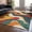 Orange, variant on Addison Rugs Chantille Indoor/Outdoor Transitional Swirls Orange Machine Washable Rectangle Rug, 5' x 7'6"