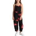 thumbnail image 5 of Taqqpue Girls Sleeveless Jumpsuit Spaghetti Strap Wide Leg Romper with Side Pockets Gradient Print Casual Summer Outfit Clothes for Girls Kids Size 5-16 Years, 5 of 10