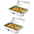 thumbnail image 3 of BeesClover Plats Anti-Frottement, Lot de 2, Acier Inoxydable, Service Traiteur Commercial, 9 Qt, Réchauffe-Nourriture avec Affichage de Contrôle de Température pour Buffet, Fêtes, Mariages, 3 of 7