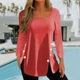 thumbnail image 2 of hoksml Women's Fashion Solid Colour Long Sleeves Tops Crew Neck Casual Tee Blouses Sweatshirt for Women, 2 of 5