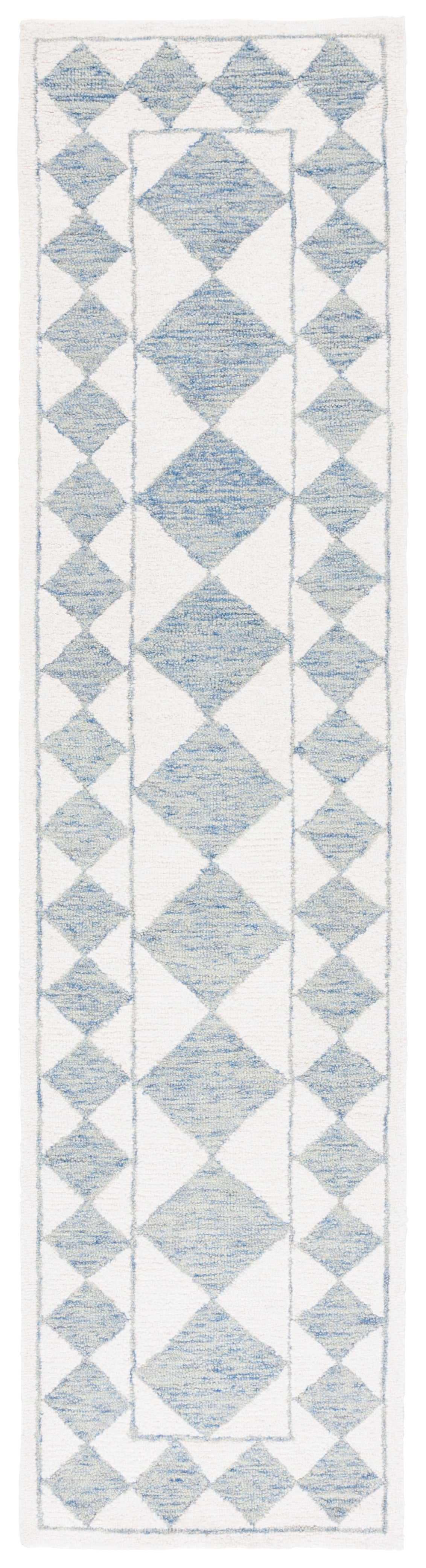 Safavieh Ebony Mercia Diamond Runner Rug, Blue/Ivory, 2'3" x 9'