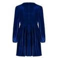 thumbnail image 4 of Mifsaly Velvet Long Sleeve Dress Women 3 Bowknots Elegant Velour Midi Dresses Cocktail Evening Party High Wasit Tunic Gowns Business Travel Festival Fashion Gown Outfits Dark Blue XL, 4 of 6