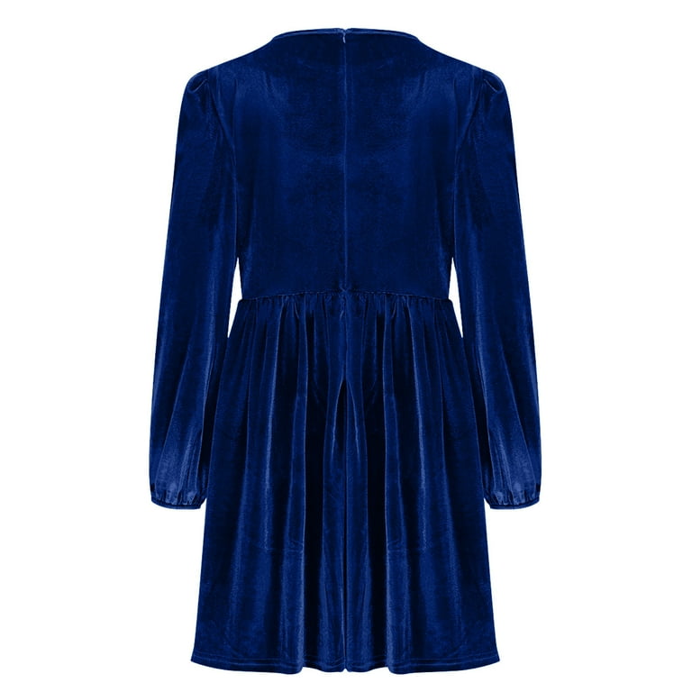 blue velvet tunic dress And The Why Fringe Detailed Velvet Shirt Dress main image 0