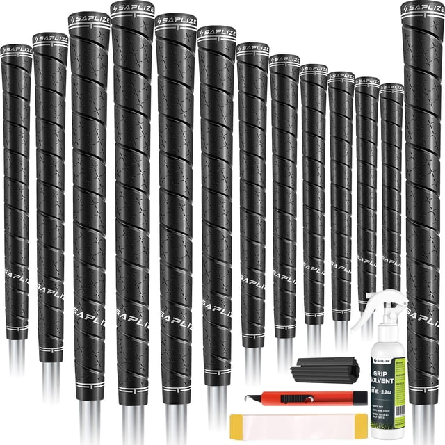 Empuñaduras de Golf SAPLIZE Midsize Paquete de 13 con Kit de Herramientas para Reemplazo